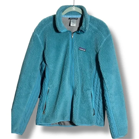 Patagonia Women’s Retro X Full Zip Long Sleeve Cozy Teal Fleece Jacket - Picture 13 of 15